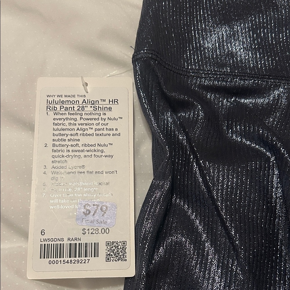 lululemon shimmering navy high-rise ribbed leggings